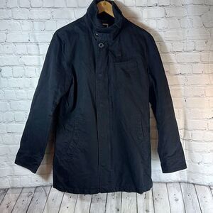 G Star Raw Raw Correct Mens Black Denim Jacket Trench Coat size L Large Cotton